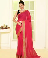 Pink Pure Cotton Woven Mangalagiri Saree